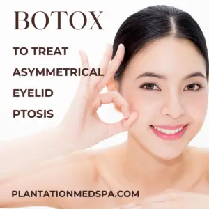 imagen del uso de Botox para tratar la ptosis asimétrica o caída de los párpados